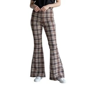 We The Free Plaid Flare Jeans Size 27